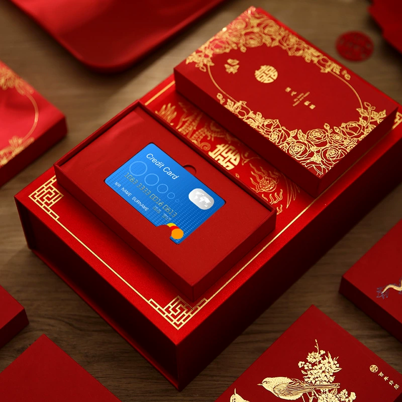Свадебная помолвка банковская карта Подарочная коробка для смены чая красный конверт коробка для брака подарок Копилка приданое