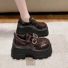复古乐福鞋女2025新款冬季加绒棉鞋女厚底增高英伦风玛丽珍小皮鞋