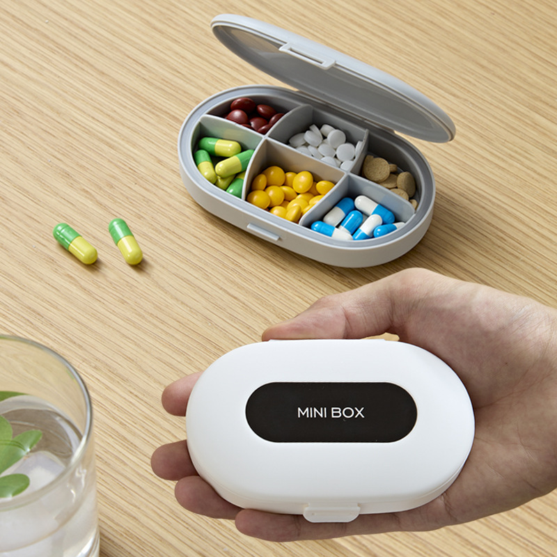 Japanese Small Pill Box with Compartments, Portable Mini Large-Capacity 7-Day Pack, Sealed, Moisture-Proof, Odor-Proof Earbud Case