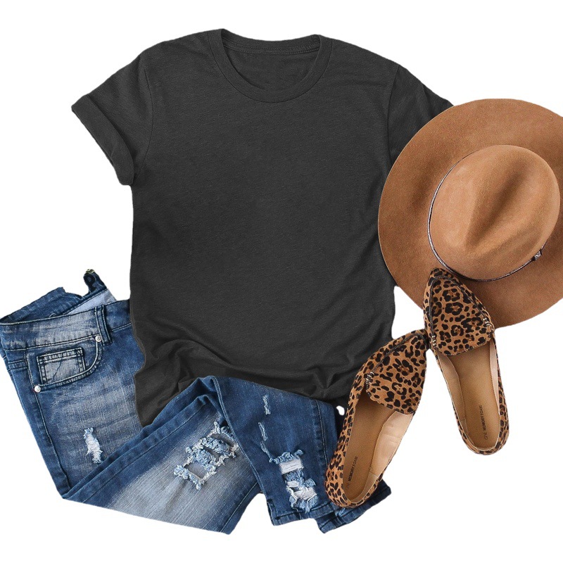 Hacer ropa de comercio exterior transfronteriza ropa europea y americana casual cuello redondo pullover camiseta de las mujeres de impresión de una sola pieza