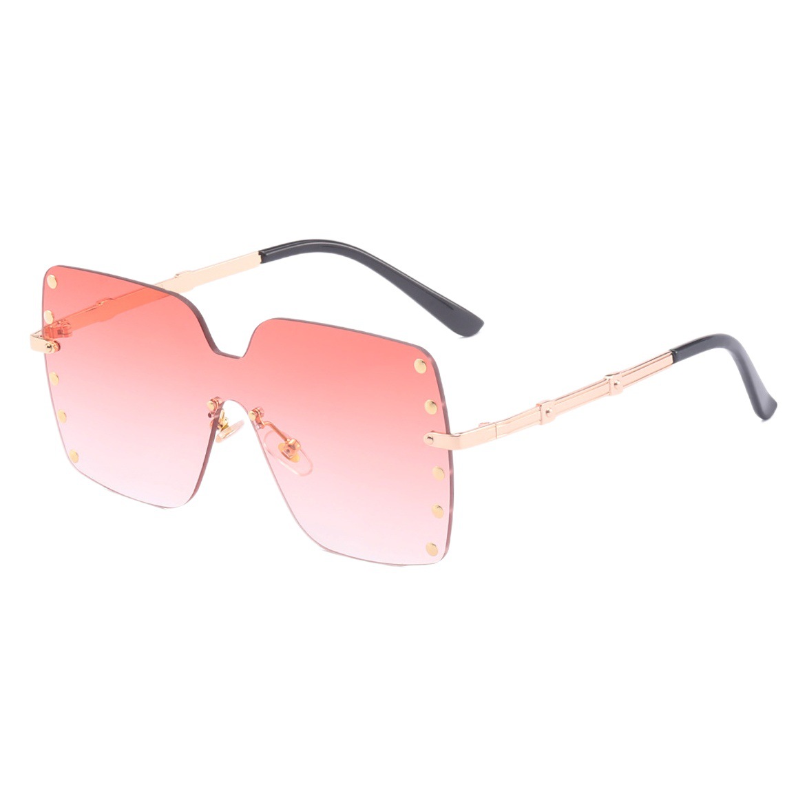 2022 nuevo remache de una pieza gafas de sol personalidad europea y americana gafas de sol sin marco gafas de sol de moda transfronteriza de las mujeres