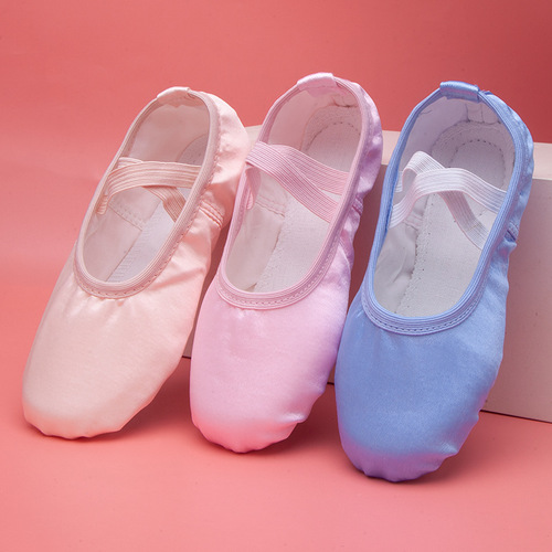 Satin silk ballet shoes cat claw form athletic shoes Ballet gymnastics practice modern dance shoes for women girls soft bottom yoga adults