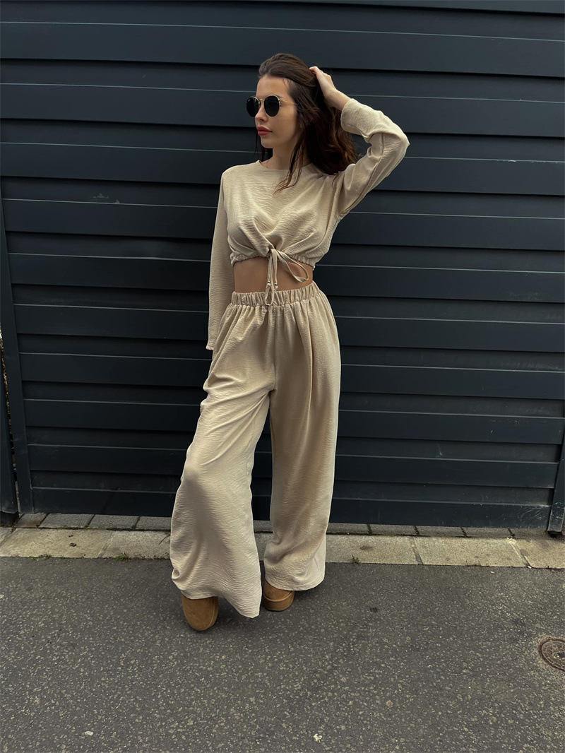 Daily Women's Simple Style Solid Color Spandex Polyester Pants Sets Pants Sets display picture 1