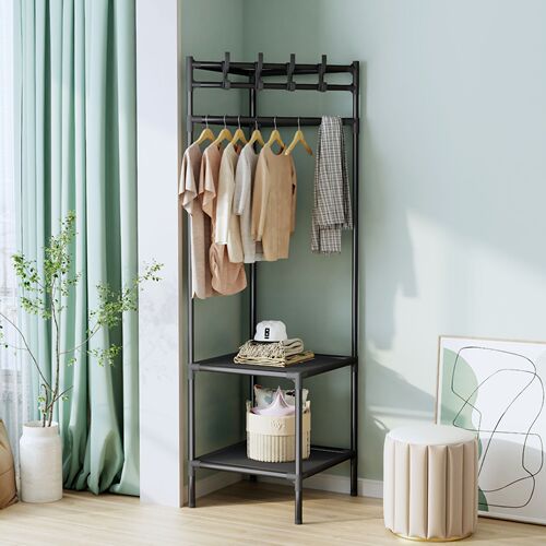 Kaidi Corner Coat Rack Clothes Rack Hanger Triangle Coat Rack Bedroom Storage Rack Clothes Storage Rack 