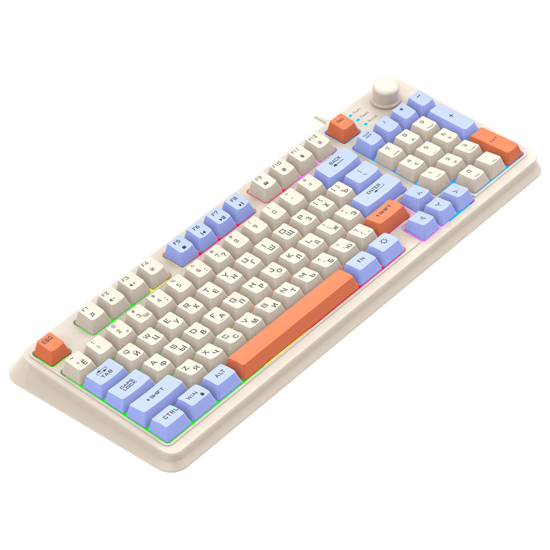 Xuan Silver Fox K820 jeu filaire et souris ensemble clavier d'ordinateur russe éclairé à trois tons_voghion.com