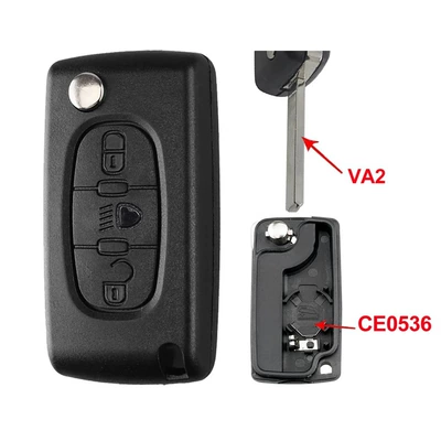 Car Keys | for Peugeot Citroen Folding - 3-key-light-button-ce0536-va2