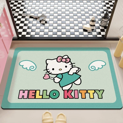 household mat, doormat for the toilet | Avtomobil döşəmə paspasları - hello-kitty-angel-40x60cm-diatom-mud