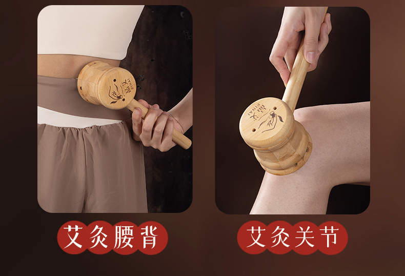 Handheld Moxa Box Portable Moxibustion Device with 40 Moxa Sticks for Home Use in use
