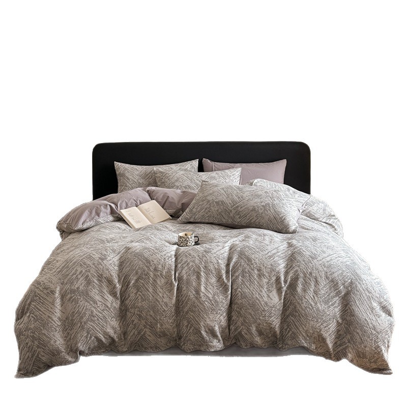 Jacquard grueso molido de algodón de tres capas de hilo de cuatro piezas de un conjunto de sábanas de algodón de clase A de tres piezas de ropa de cama de otoño y invierno 4