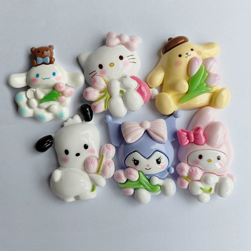Резиновые аксессуары Sanrio — брелок для телефона и магнит на холодильник, ≈6×5,7 см, ручная работа