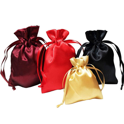 Satin bag drawstring drawstring jewelry bag party cosmetics packaging satin Christmas gift bag