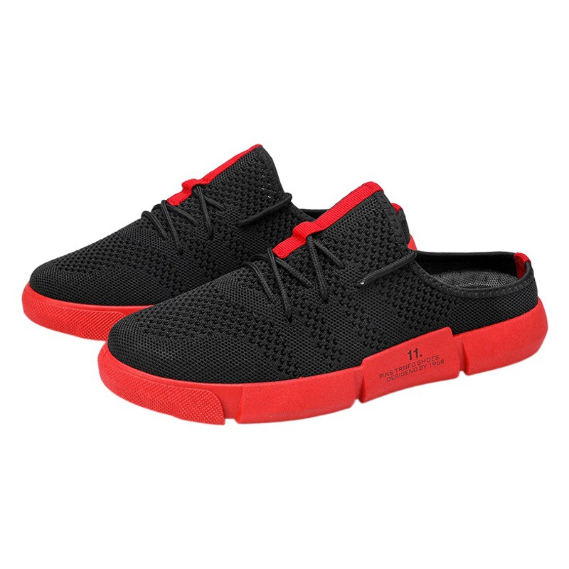 Кибер-популярные полутапочки, мужская и мужская верхняя одежда, сетчатая пещерная обувь, сандалии без шнуровки, Нескользящие повседневные полутапочки Baotou на толстой подошве