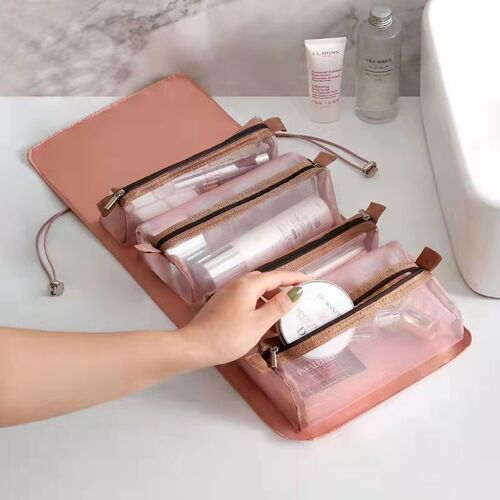 Detachable Portable Makeup Bag, Handheld Large Capacity Waterproof Four-in-One Makeup Bag, Cleansing Storage Bag, Organizer Pouch