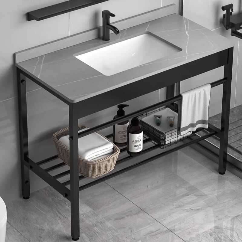 New Slate Countertop Integrated Washbasin Washbasin Simple Rack Combination Balcony Bathroom Washstand Hotel Home