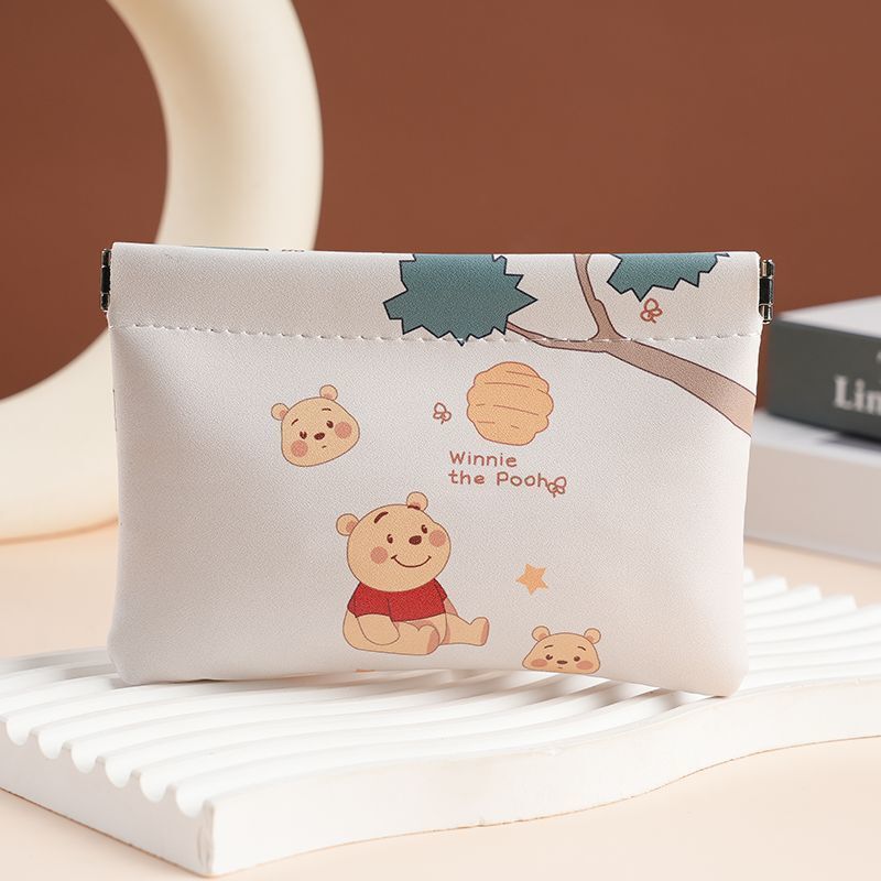 Printed Bear Automatic Closing Storage Bag Data Cable Power Bank Headphones Elastic Storage Bag Portable Small Bag