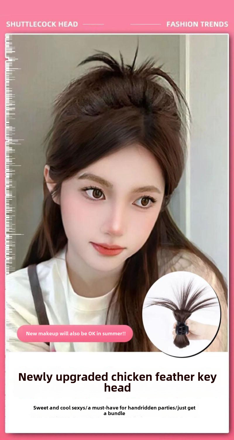 Fermaglio per capelli accessori per capelli fritti vento pigro piuma di pollo volano testa fontana coda di cavallo alta ragazza calda nido di pollo fermaglio per capelli borsa per capelli_voghion.com