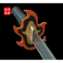 龙泉铸剑谷 外贸一体式居合道拔刀剑太刀火焰道具打刀批发未开刃