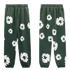Ink green trousers (white flower ring)