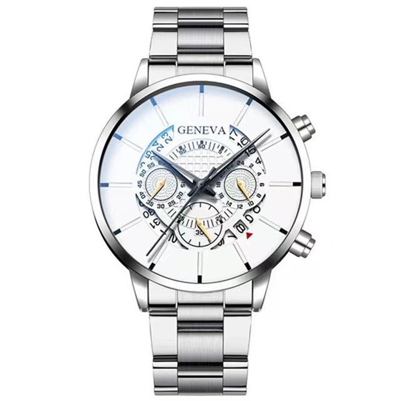 2026 Cross-Border Best-Selling Men's Steel Band Watch Luminous Hands, Calendar, Quartz Movement, High-End Business Wristwatch_voghion.com