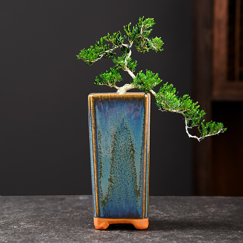 Maceta carnosa Galaxy, balcón doméstico de cerámica, junio, nieve, plantas verdes, bonsai, gres, lavabo de cerámica con control de raíces pequeñas, liquidación