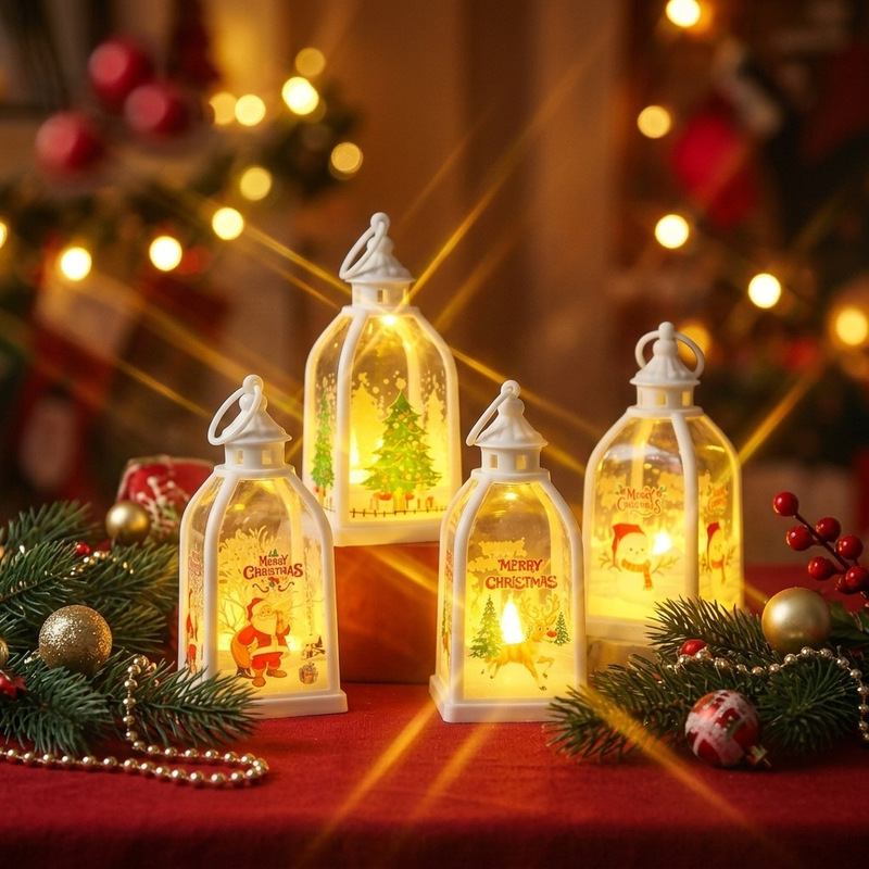 Christmas decorations, portable luminous lanterns, night lights, Christmas gifts, party decorations, scene arrangement props, candles