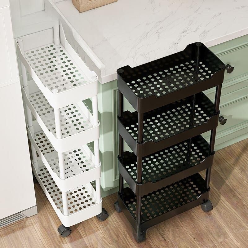 Narrow Gap Storage Rack Kitchen Floor-Standing Multi-Layer Vegetable Storage Cart Mobile Shelf Narrow Storage Rack