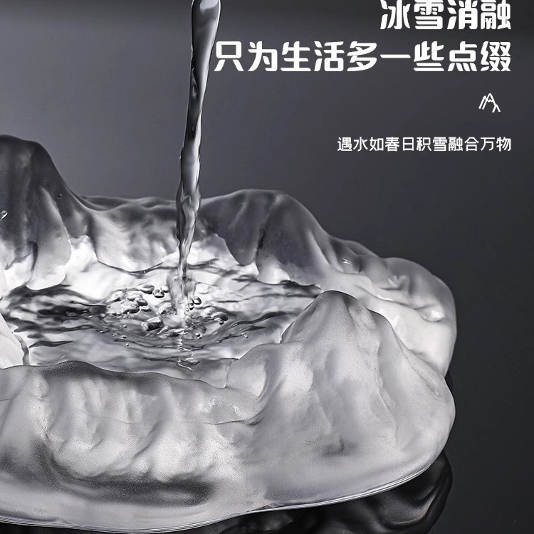 Cenicero de vidrio de oficina personalidad creativa cenicero doméstico de alto nivel sensación de sala de estar iceberg cenicero lujoso