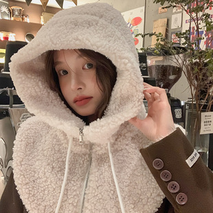 2025 autumn and winter new hat, scarf, integrated plush windproof and warm shawl, cycling cold-proof Baotou hat, couple style