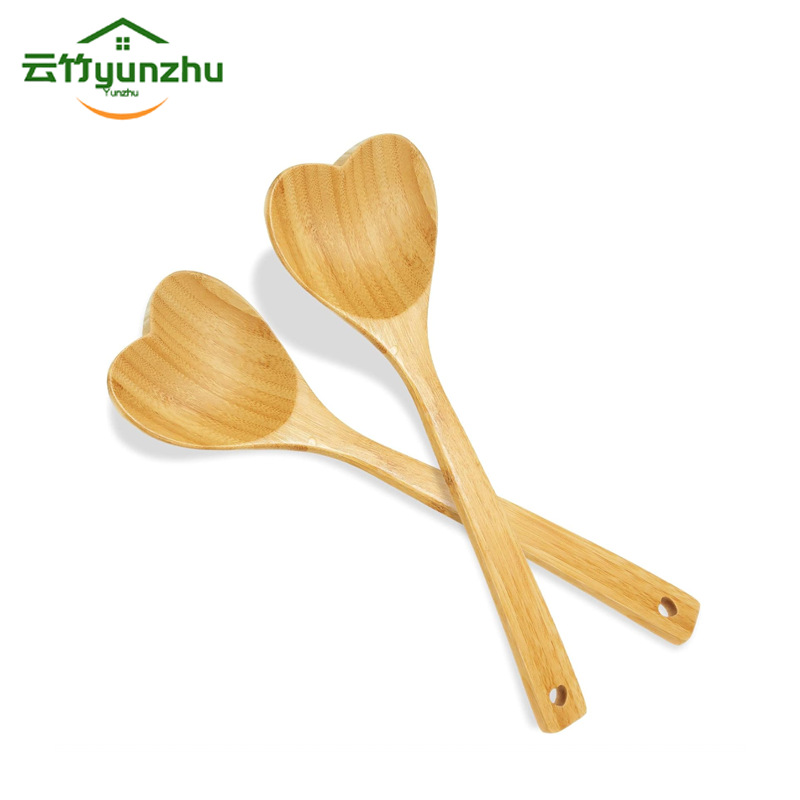 Amazon amor cuchara de bambú en stock utensilios de cocina regalo traje de bambú espátula en forma de corazón cuchara de bambú utensilios de cocina herramientas de cocina