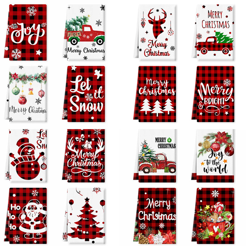 Christmas Microfiber Napkin Rag Christmas Plaid Holiday Dish Towel Kitchen Towel Hand Towel Tea Towel Christmas Microfiber Napkin Rag Christmas Plaid Holiday Dish Towel Kitchen Towel Hand Towel Tea Towel