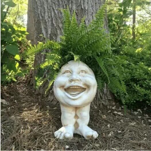 Cross-border The Face Statue Planter Funny Muggle Flower Pot Resin Decorations Home Ornaments