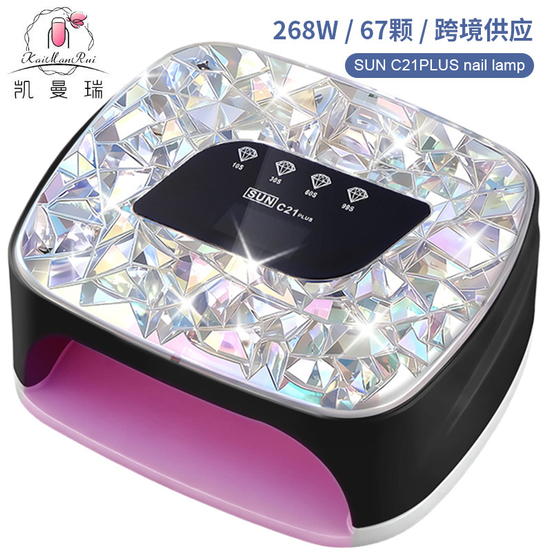 Lámpara de manicura de almacenamiento de doble fuente de luz inteligente de manicura de secado rápido UV doble fuente de luz de diamante de manicura de luz de larga duración