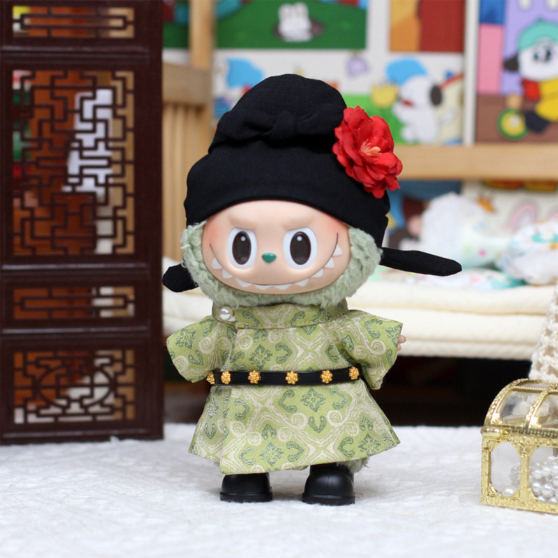 First/Third Generation Labubu Doll Clothes Vinyl Pendant Doll Clothes Ancient Style Tang Suit Heartbeat Macaron Labubu