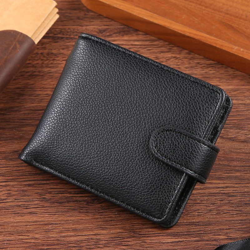 New Men's Wallet, Short Style, Large Capacity, Pu Card Holder, Integrated High-End Design, Multi-Card Slot Leather Wallet for Men