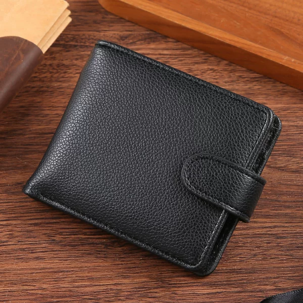 New Men's Wallet, Short Style, Large Capacity, Pu Card Holder, Integrated High-End Design, Multi-Card Slot Leather Wallet for Men