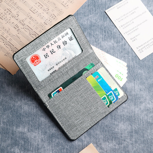 Canvas short mini simple minimalist small wallet for men, driver's license card case integrated student men thin money clip