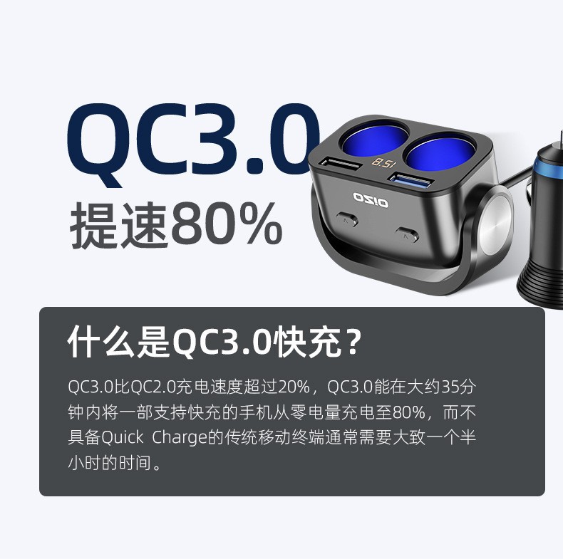 [Y48Qa] Car Charger with Cable, Car Charger Adapter, Multi-Functional Cigarette Lighter Conversion Plug for Cars