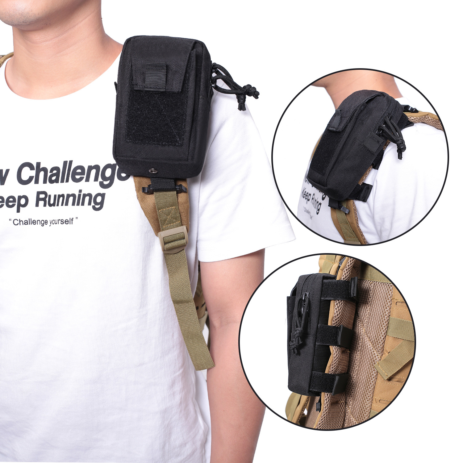 户外战术肩带包手机包卡包对讲机指南针包双肩包配件袋杂物袋