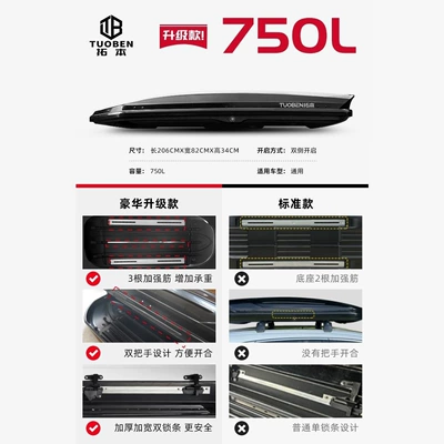 Roof box luggage carrier, travel box - no-need-to-drill-holes-smart-800-upgraded-model-single-box-black-white-gray-leave-a-message-when-purchasing