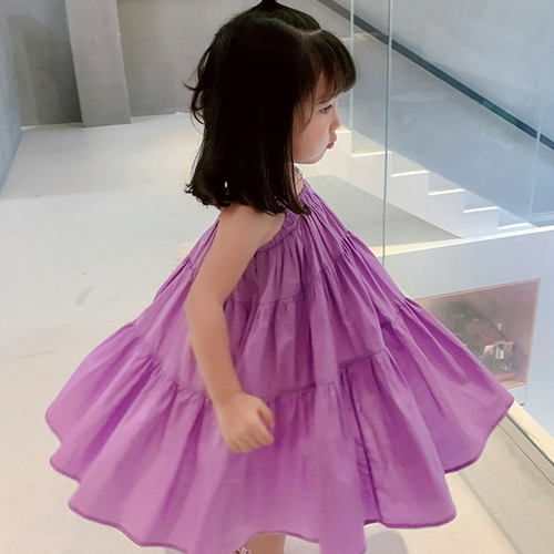 Girls Dress Summer Dress Fashionable Children's 2024 Spring and Summer Korean Version Children's Clothes Cake Princess Children's Suspender Skirt