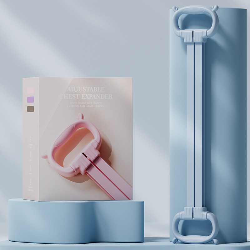 Dispositivo de tensión ajustable para mujer, hombro de belleza con espalda abierta, silicona de seis velocidades, cinturón de estiramiento de espalda de entrenamiento, cuerda elástica de tracción de fitness de 8 caracteres