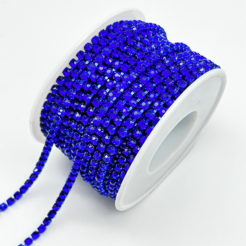 China World A Diamond Rhinestone Cadena de garra Accesorios de joyería de bricolaje Cadena de diamantes de color de garra densa Cadena de diamantes de 3MM Barra de diamantes al por mayor