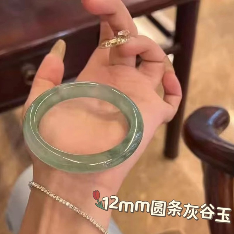 12mm Round Thick Gray Ancient Jade Bracelet, Gray Ancient Jade New Chinese Style Cheongsam Accessory, Imperial Concubine Bracelet, Traditional Chinese Style Bracelet Accessory