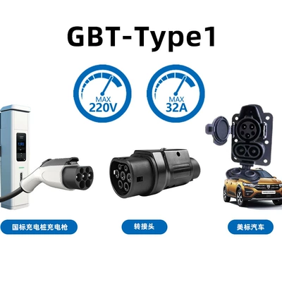 Qiao Yi New Energy Vehicle Gb/T to Type1 National Standard to American Standard Charging Pile Conversion Head J1772 Adapter (EV şarj adapterləri) - national-standard-pile-to-american-standard-vehicle