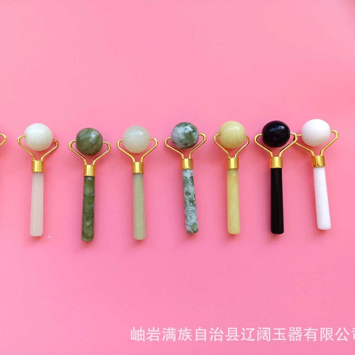 Оптовая Продажа с фабрики трансграничный Новый нефритовый ролик с одной головкой для ухода за лицом небольшой свежий контейнер для красоты Jade Kun