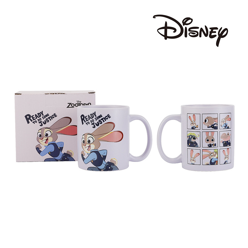 Taza de cerámica de Disney 360ml taza de cuadrícula de nueve palacios dibujos animados lindo al por mayor taza linda leche de gran capacidad