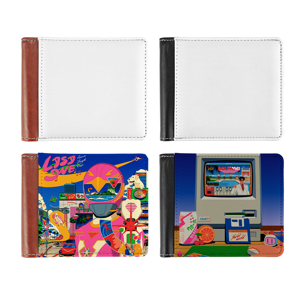 Venta directa de fábrica sublimación impresión de doble cara versión de marco billetera de cuero posición de tarjeta múltiple al por mayor