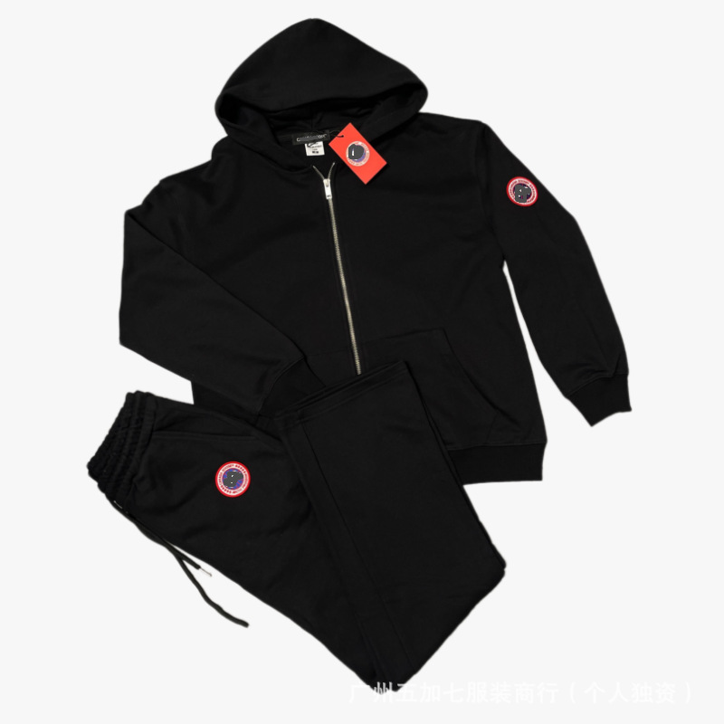 Cross-Border Factory Direct Sales Trendy Brand Goose Men's and Women's Same Style 420g Zipper Hooded Long-Sleeved Casual Suit Men's Sweatshirt