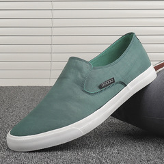 2024春季新款男士帆布鞋一腳蹬懶人鞋韓版潮流時尚舒適平底板鞋男