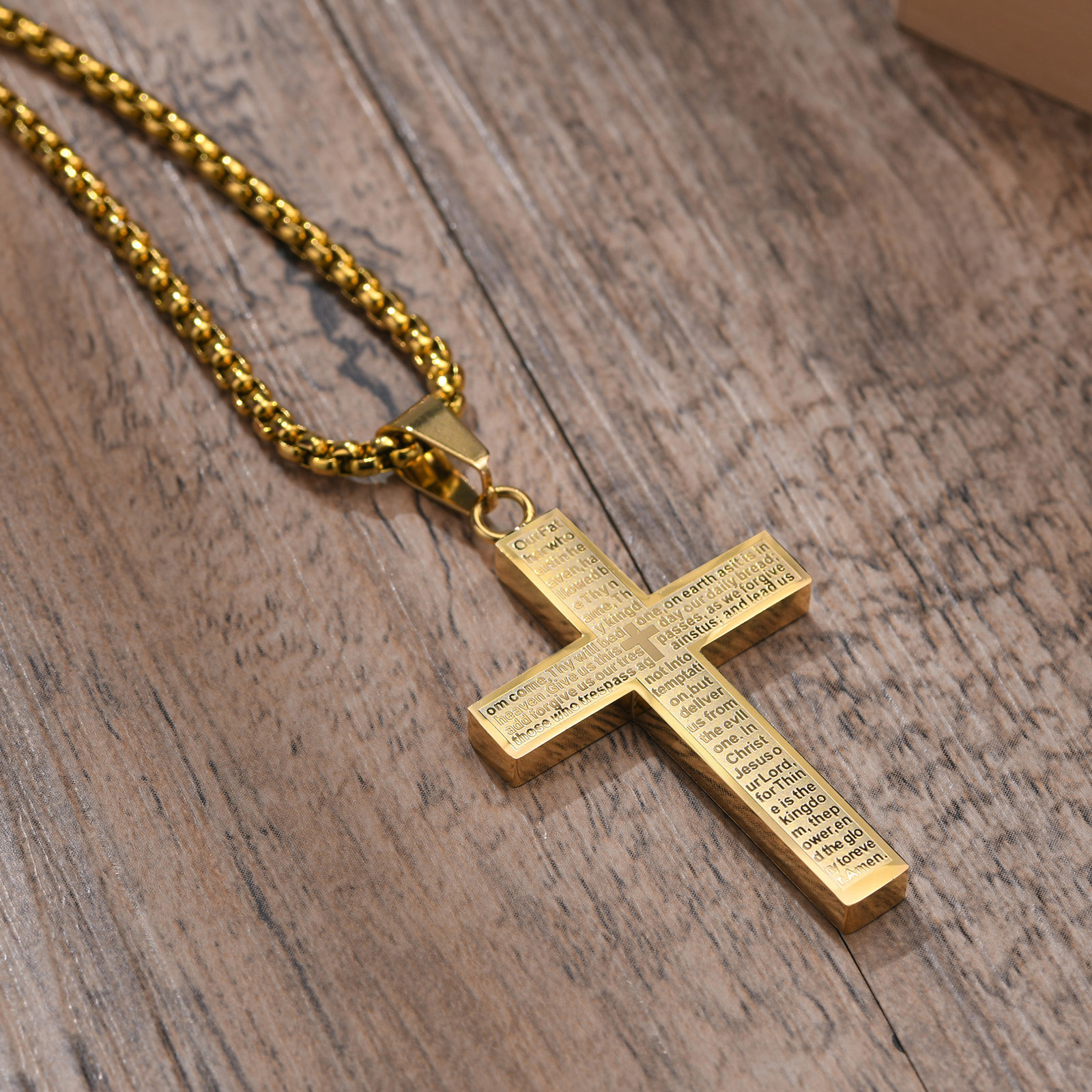 Simple Style Cross Titanium Steel Pendant Necklace Plating Stainless Steel Necklaces
